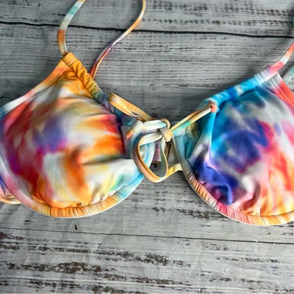 Hobie Women's Large Merrow Underwire Bra Swimsuit Top Ride or Dye Tie Dye NEW - Picture 5 of 10